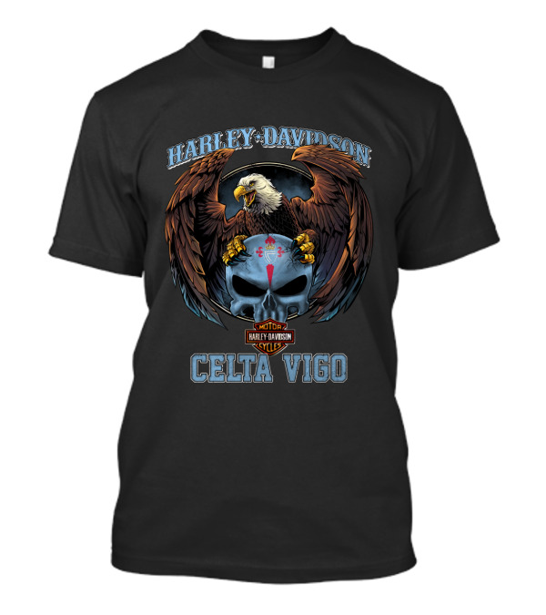 Harley Davidson Motor Cycles Celta Vigo Eagle Skull T-Shirt