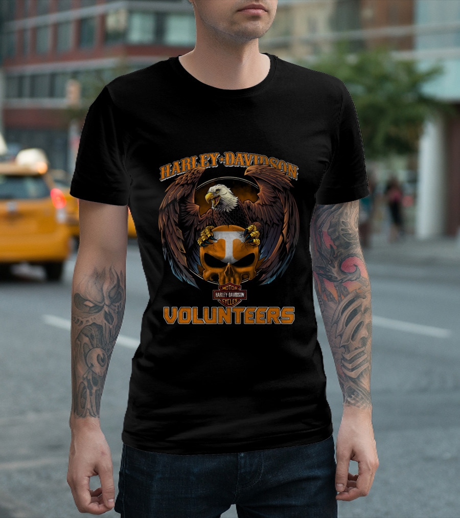 Harley Davidson Tennessee Volunteers Eagle And Skull T-Shirt