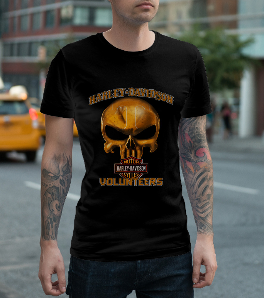 Harley Davidson Skull Tennessee Volunteers Motor Cycles T-Shirt