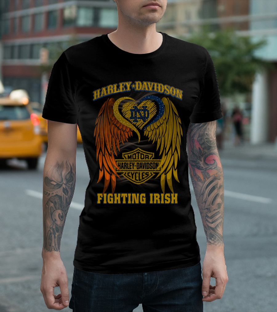 Harley Davidson Notre Dame Fighting Irish Motor Cycles T-Shirt