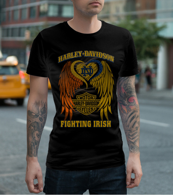 Harley Davidson Notre Dame Fighting Irish Motor Cycles T-Shirt