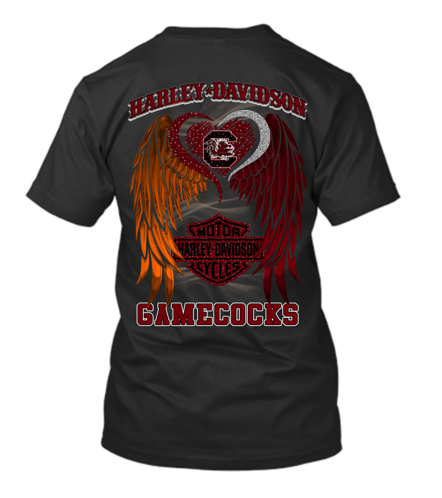 Harley Davidson South Carolina Gamecocks Motorcycles Wings T-Shirt