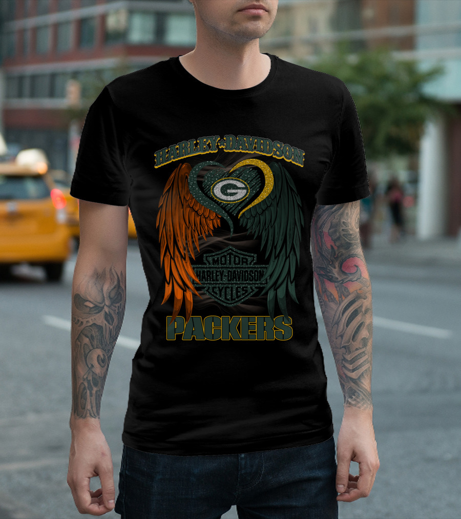 Harley Davidson Packers Motor Cycles Green Bay Nfl Hd2805 T-Shirt