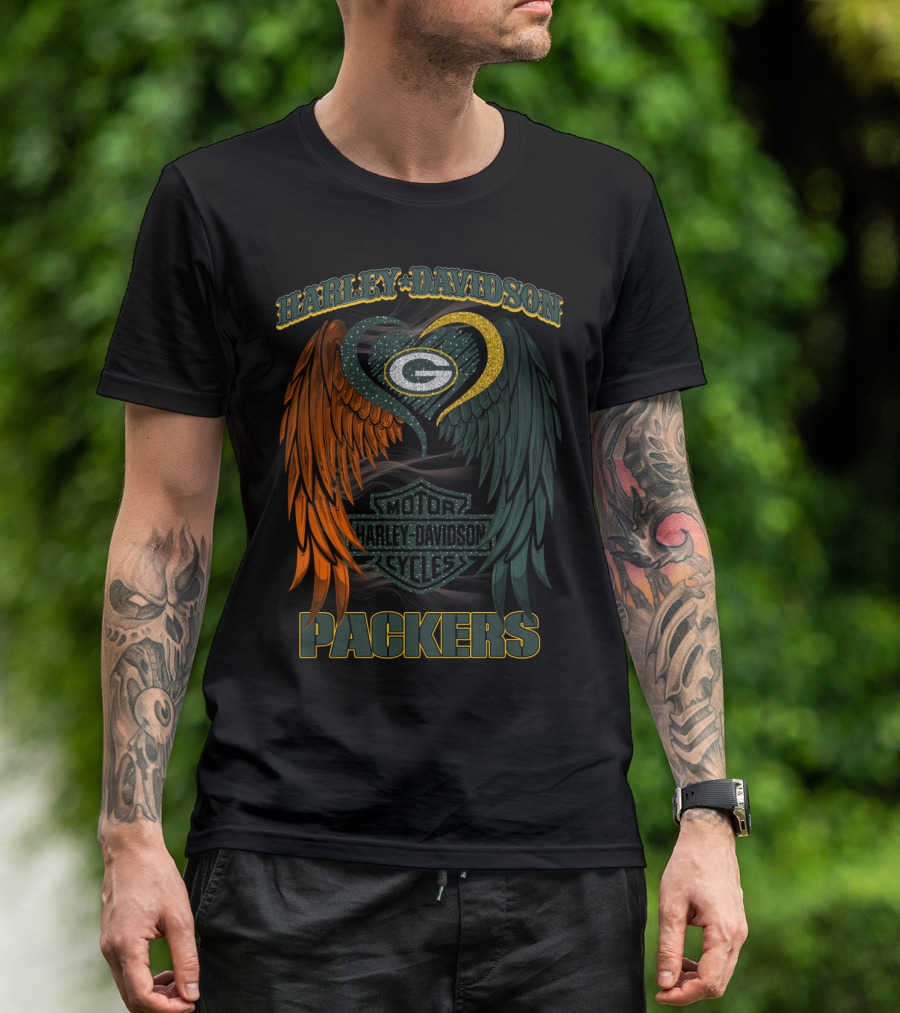 Harley Davidson Packers Motor Cycles Green Bay Nfl Hd2805 T-Shirt