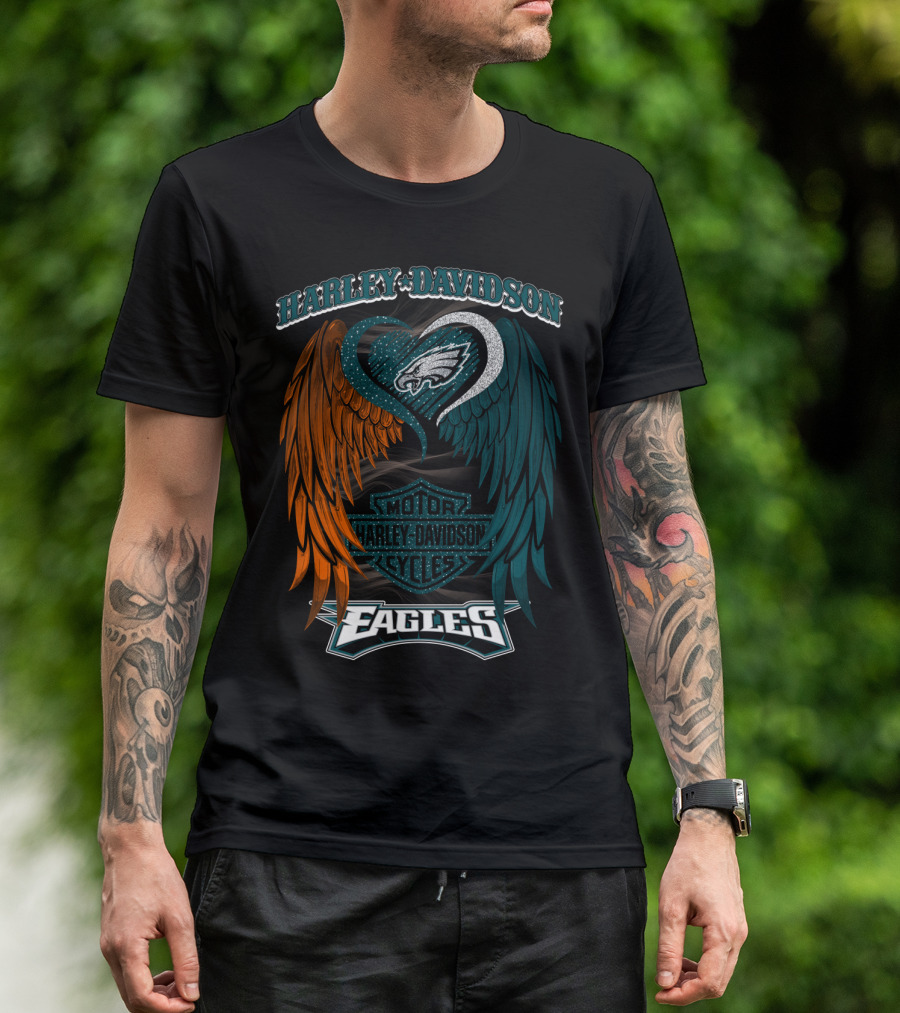 Harley Davidson Philadelphia Eagles Motor Cycles Nfl T-Shirt