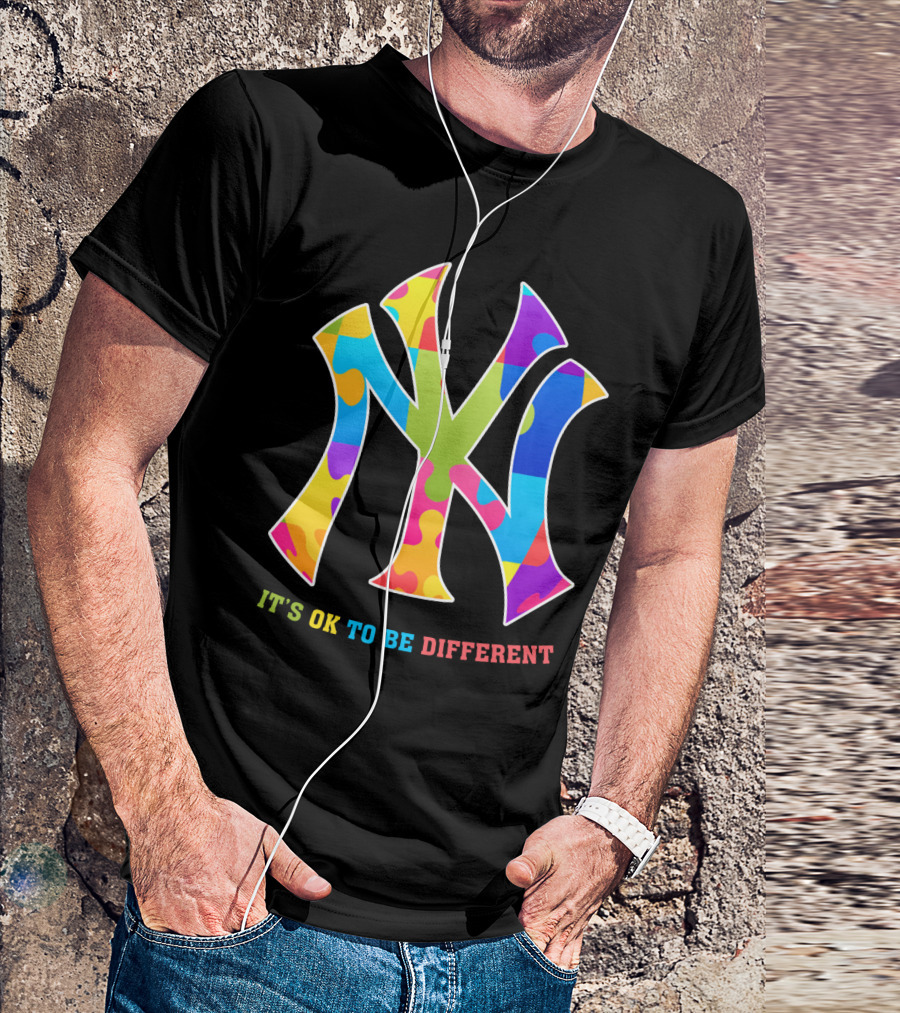 New York Yankees Colorful Logo It's OK To Be Different T-Shirt