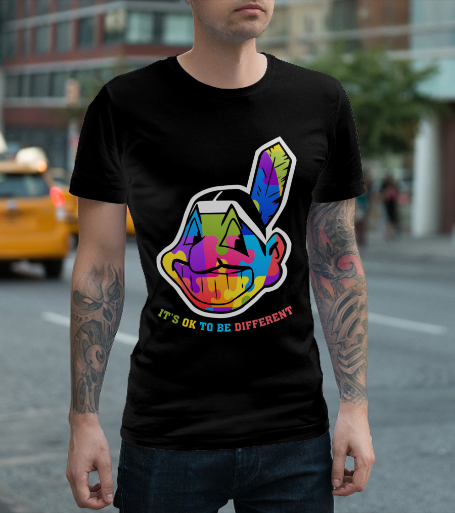It's OK To Be Different Colorful Cleveland Indians T-Shirt
