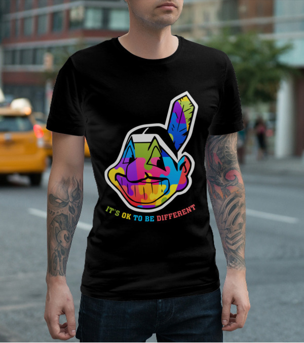 It's OK To Be Different Colorful Cleveland Indians T-Shirt
