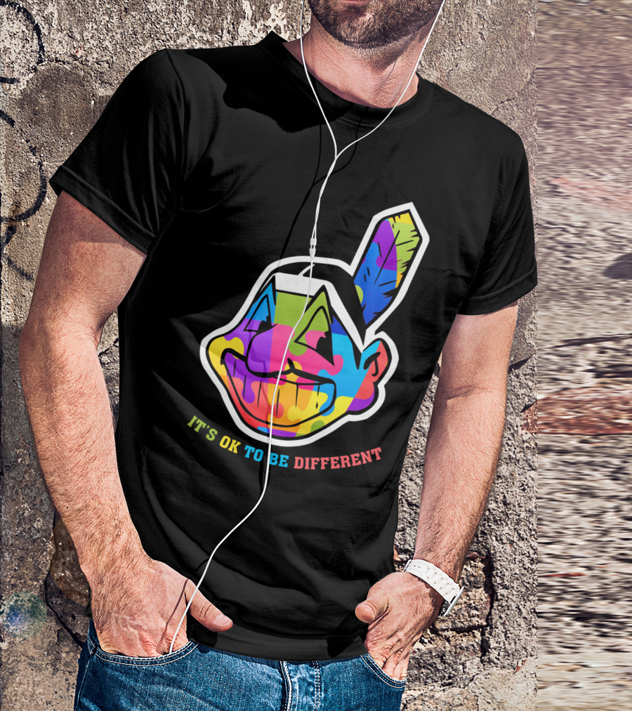 It's OK To Be Different Colorful Cleveland Indians T-Shirt