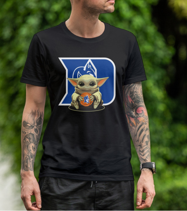 Baby Yoda Basketball With Duke Blue Devils T-Shirt