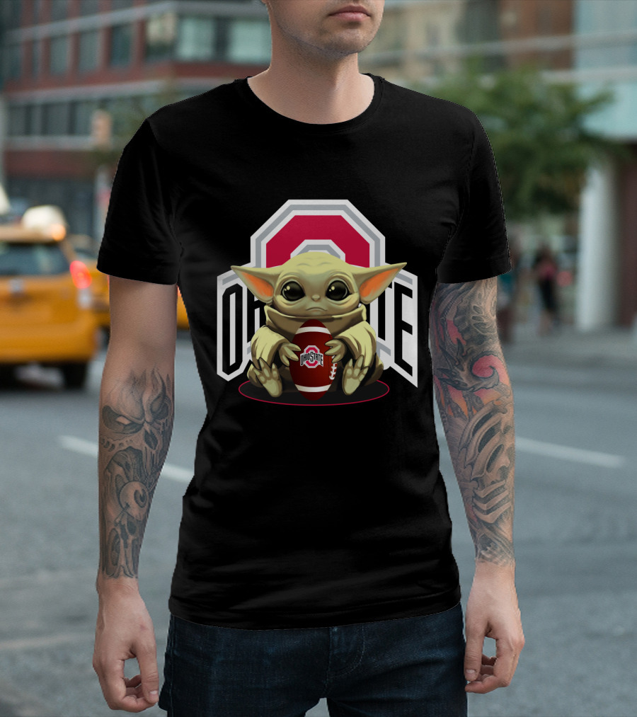 Baby Yoda Ohio State Buckeyes Football Fan T-Shirt