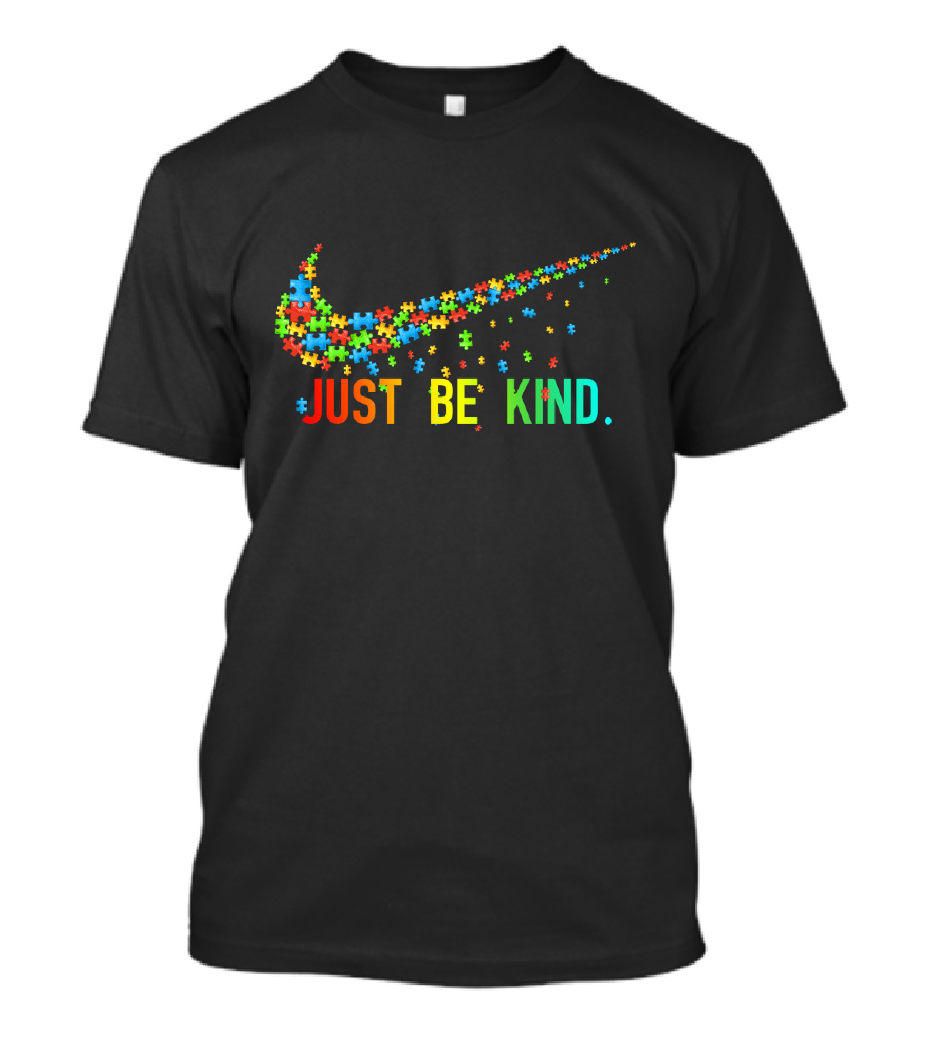 Just Be Kind Puzzle Piece Autism Awareness T-Shirt