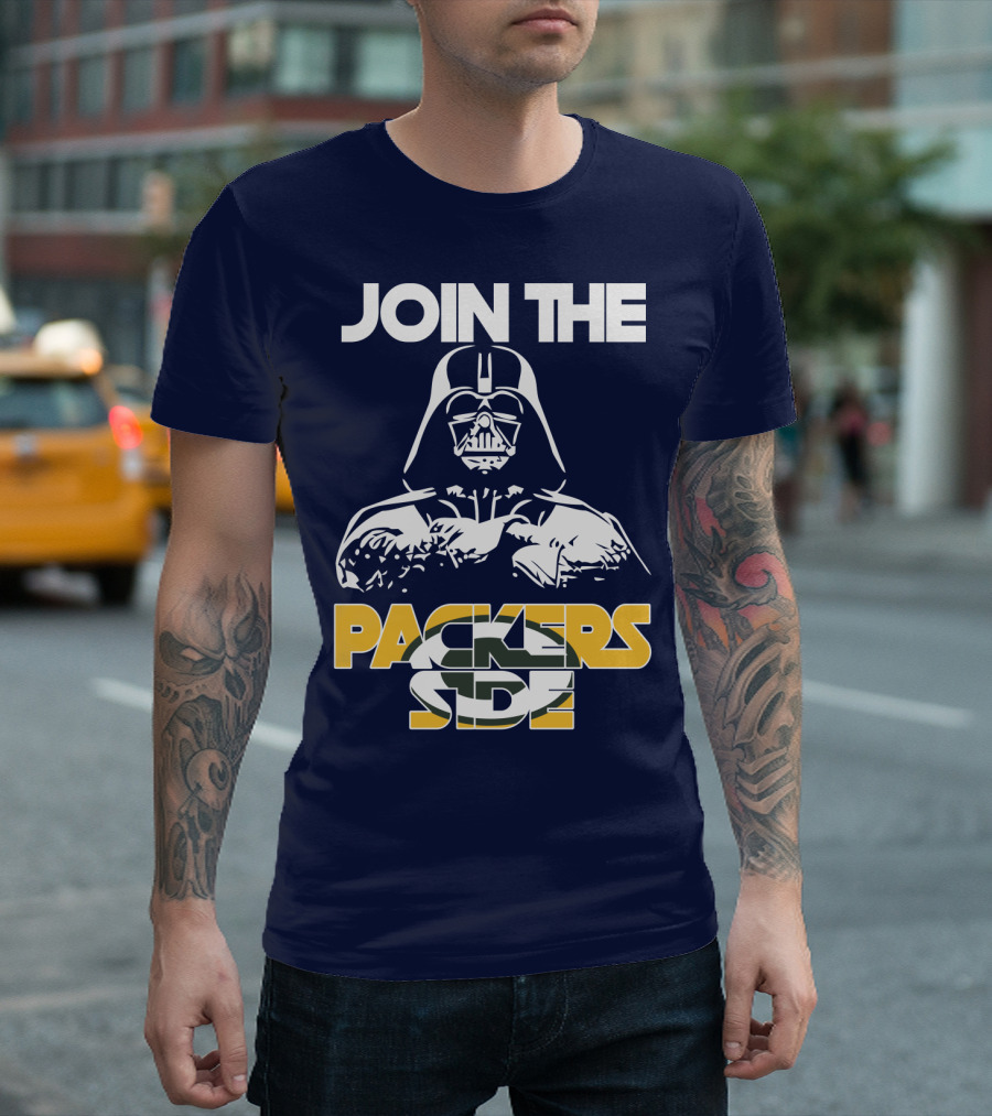 JOIN THE PACKERS SIDE Darth Vader Packers Fan Crossover T-Shirt