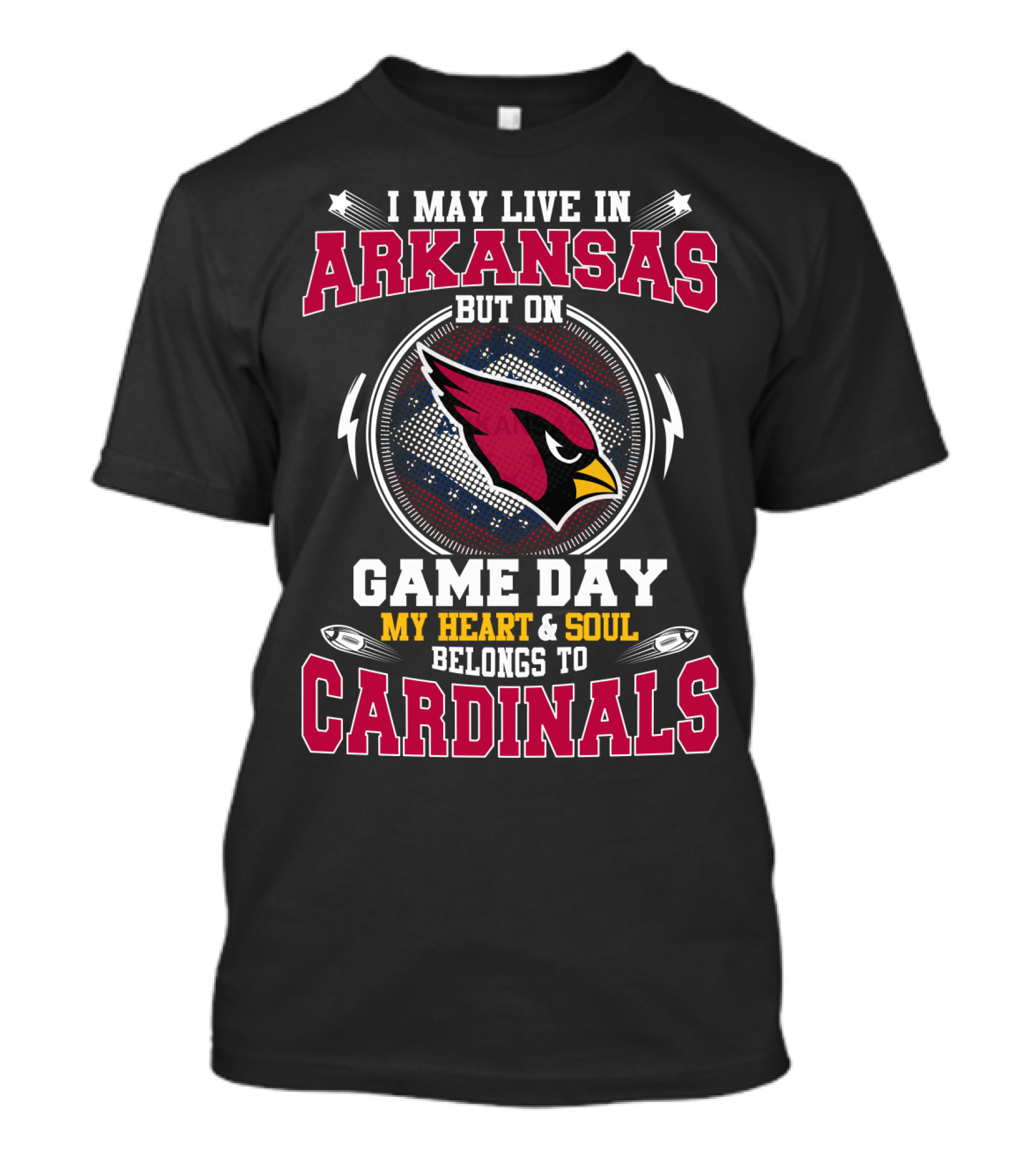 ARKANSAS GAME DAY MY HEART AND SOUL BELONGS TO CARDINALS T-Shirt