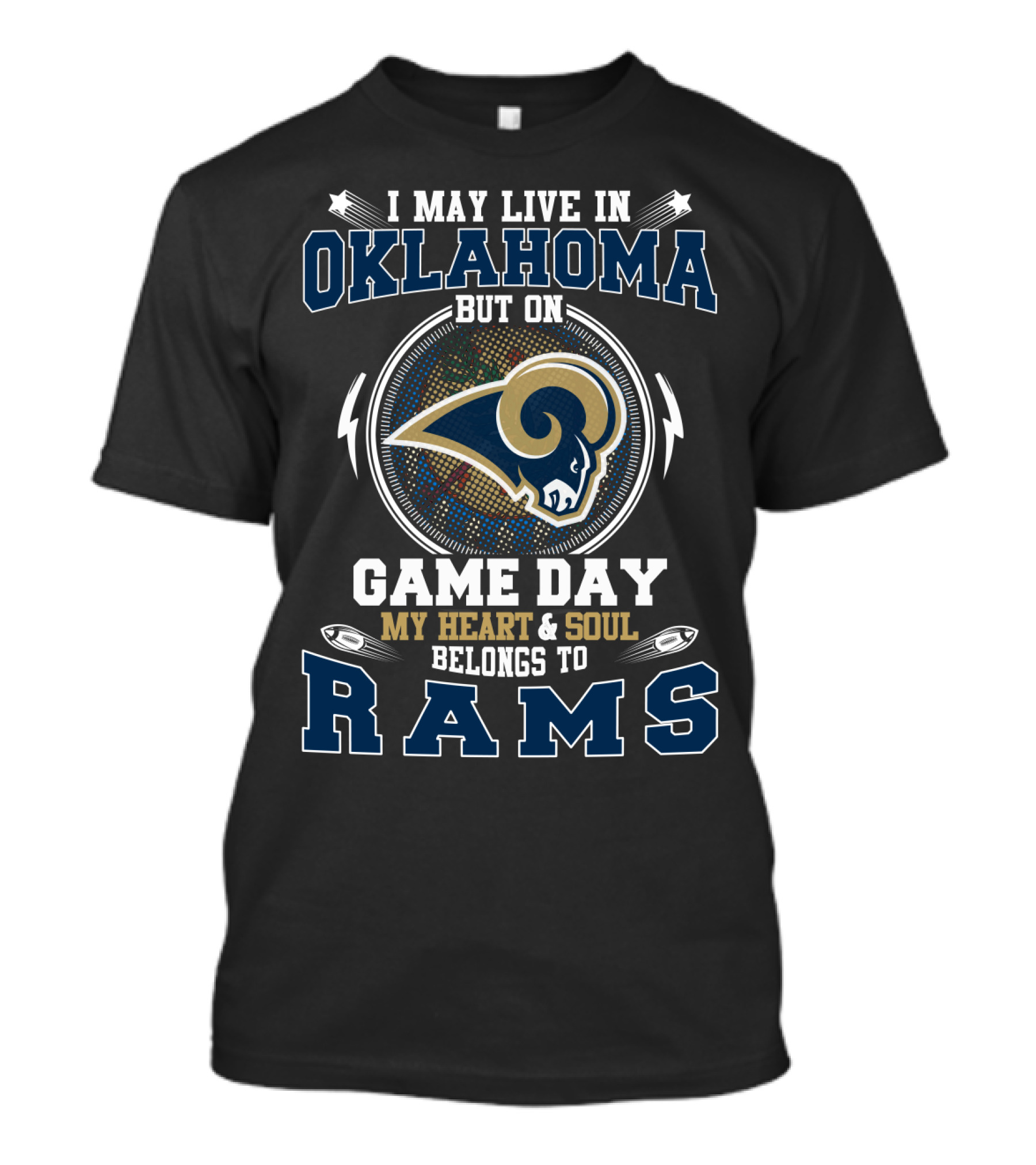 OKLAHOMA GAME DAY HEART AND SOUL BELONGS TO RAMS T-Shirt
