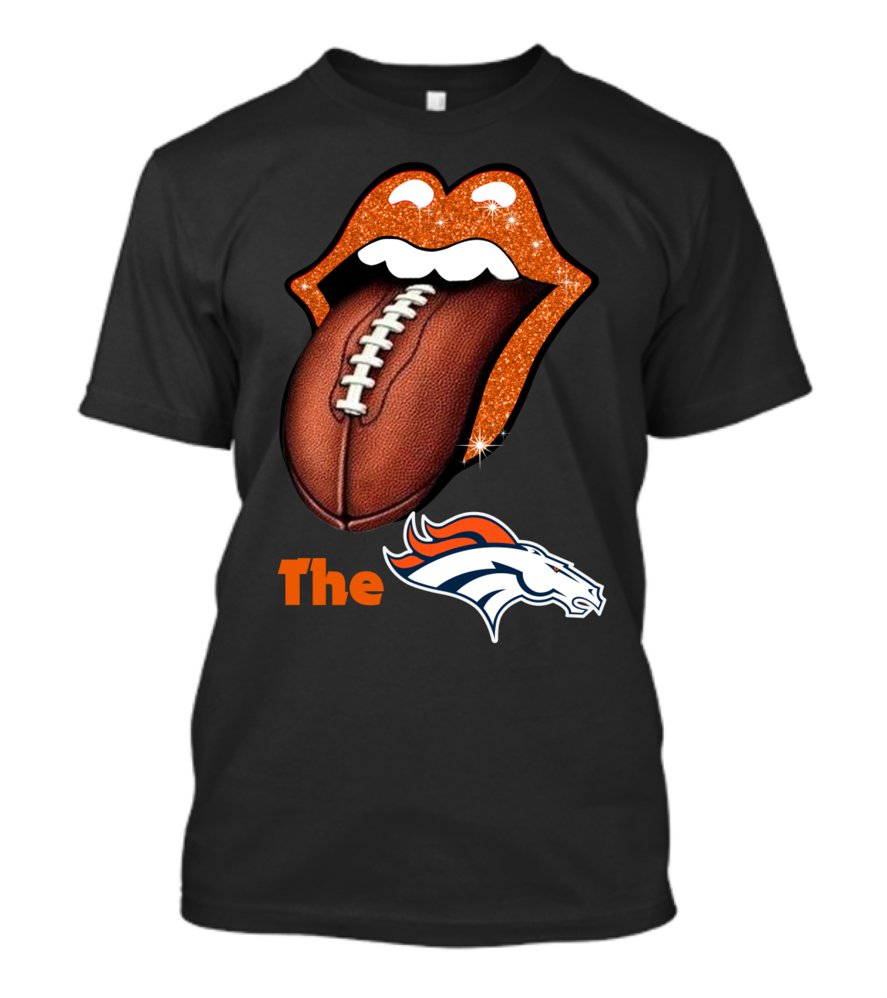 The Broncos Football Tongue Sports Fan T-Shirt