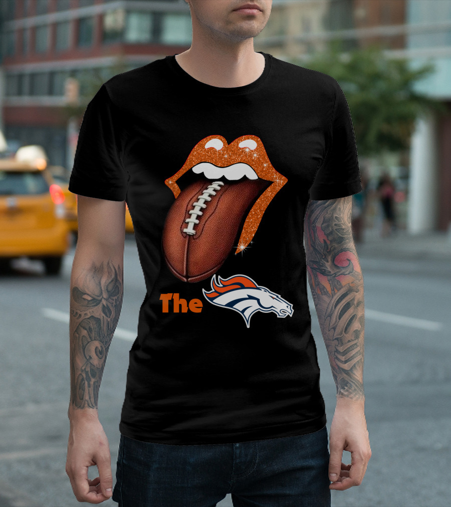 The Broncos Football Tongue Sports Fan T-Shirt