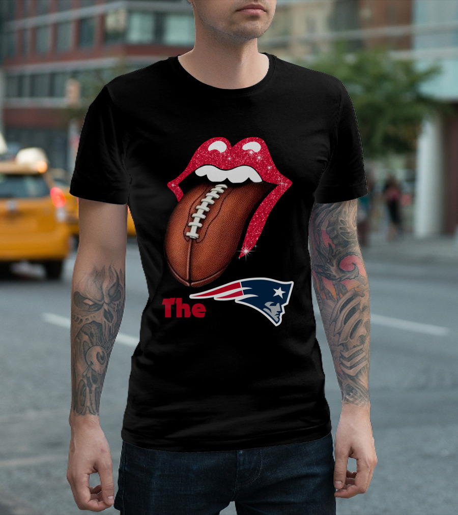 The SMILE Patriots Football Lips Fan T-Shirt