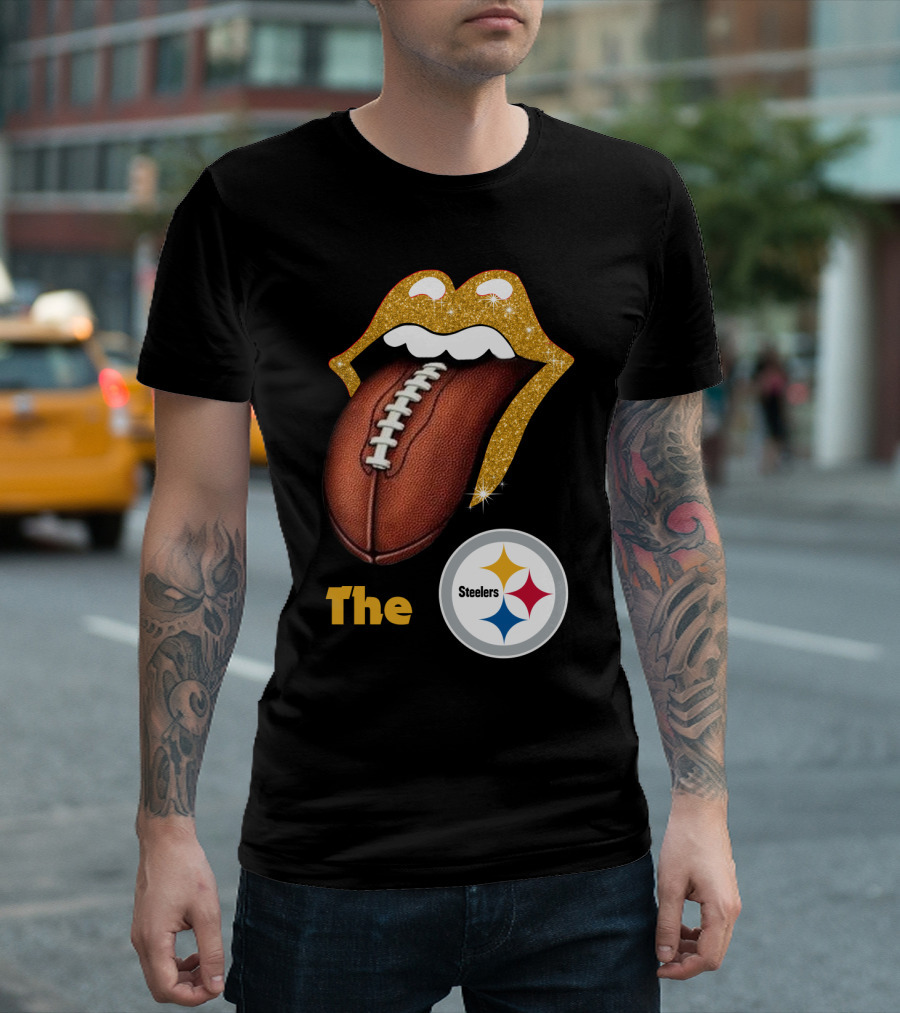 The Steelers Football Glitter Tongue T-Shirt