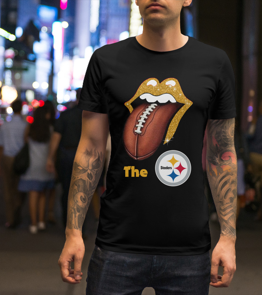 The Steelers Football Glitter Tongue T-Shirt