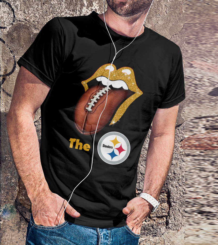 The Steelers Football Glitter Tongue T-Shirt