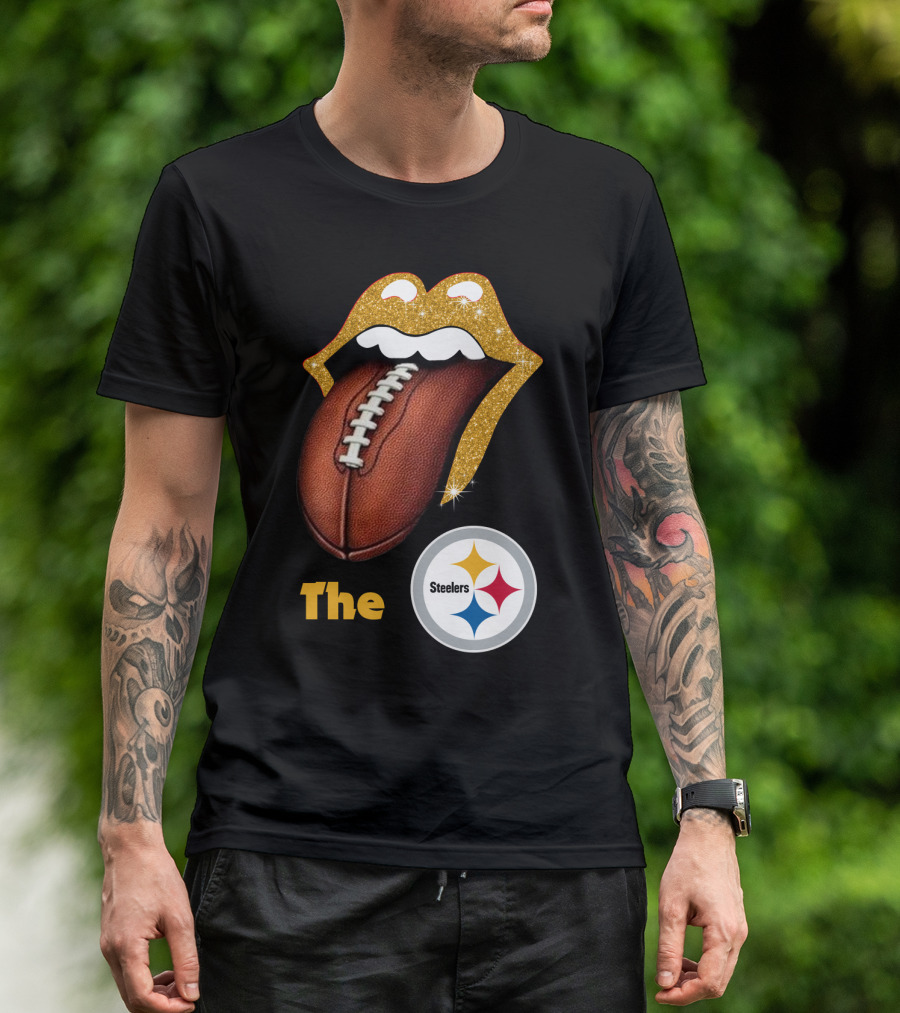 The Steelers Football Glitter Tongue T-Shirt