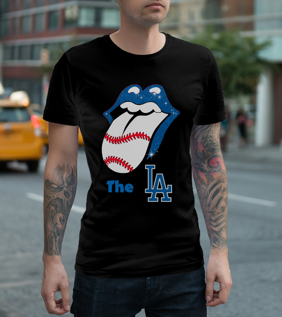 The LA Smile Dodgers Baseball Tongue T-Shirt