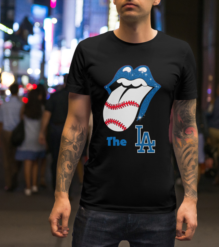 The LA Smile Dodgers Baseball Tongue T-Shirt