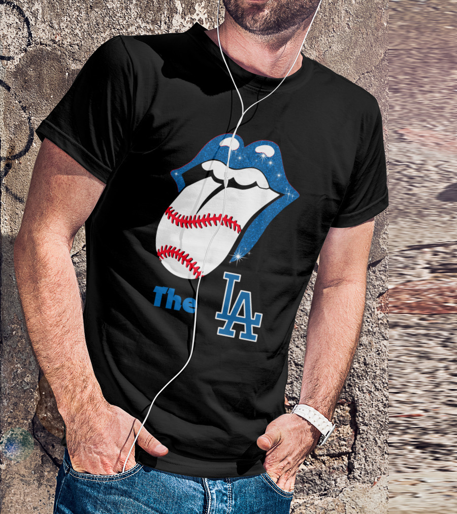 The LA Smile Dodgers Baseball Tongue T-Shirt