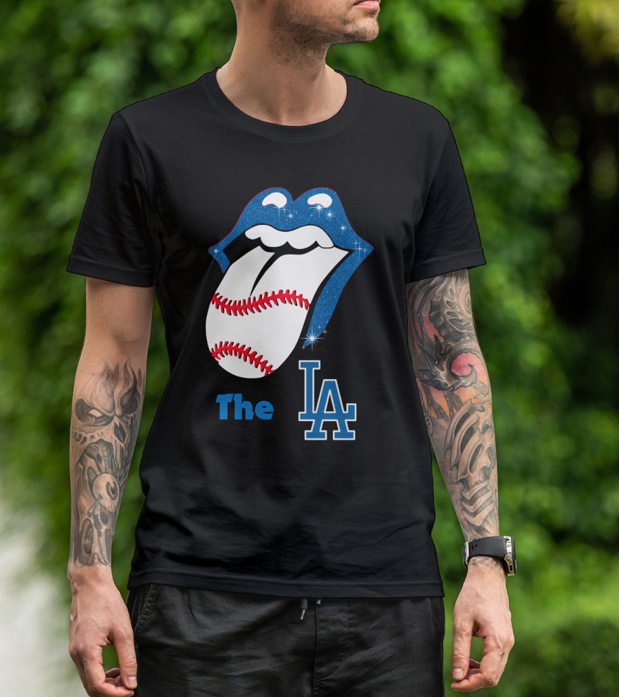 The LA Smile Dodgers Baseball Tongue T-Shirt