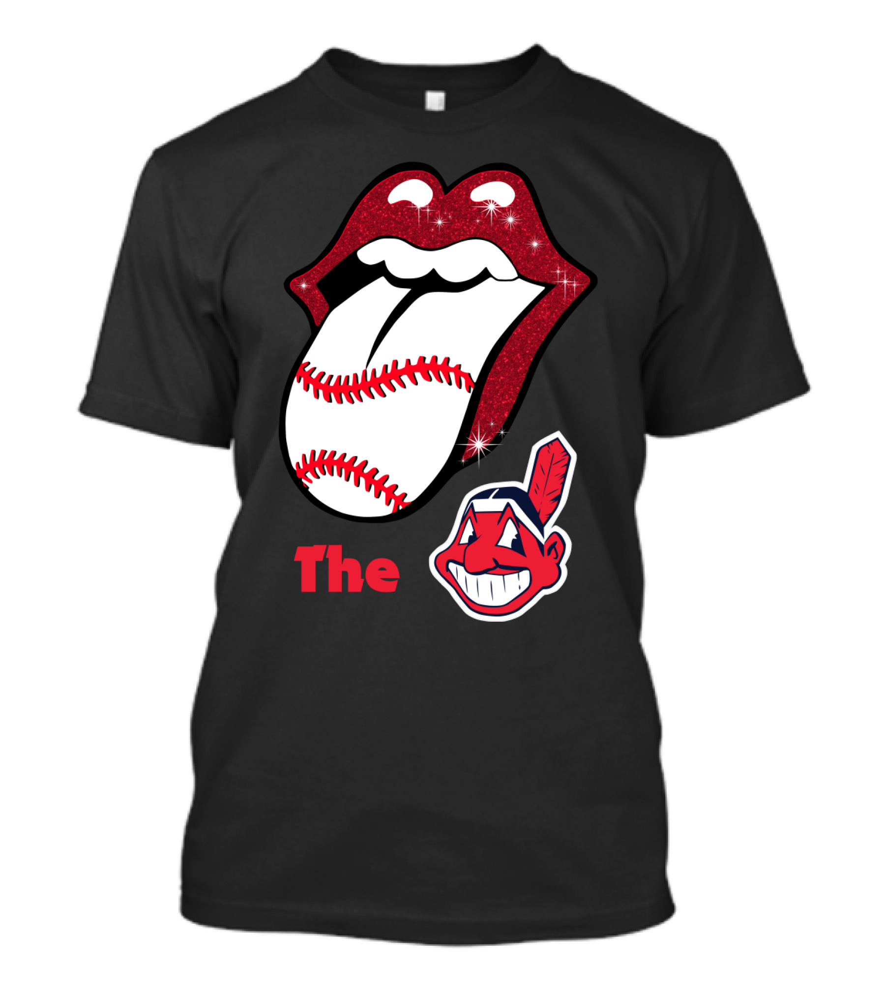 The Smile Logo With Red Lips And Baseball Image T-Shirt