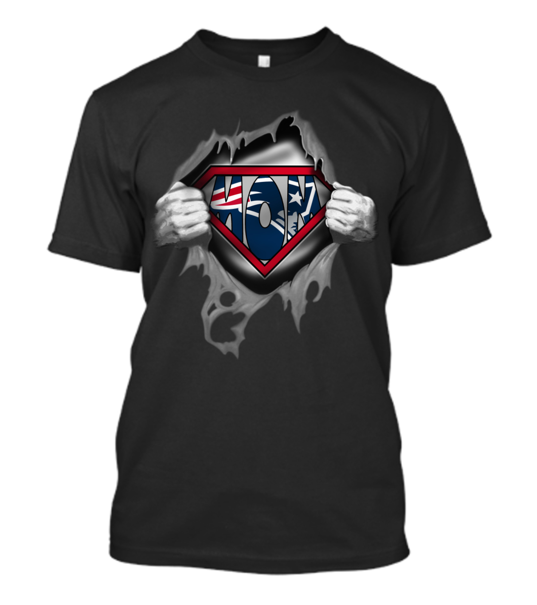 SUPER MOM PATRIOTS HERO LOGO FLAG T-Shirt