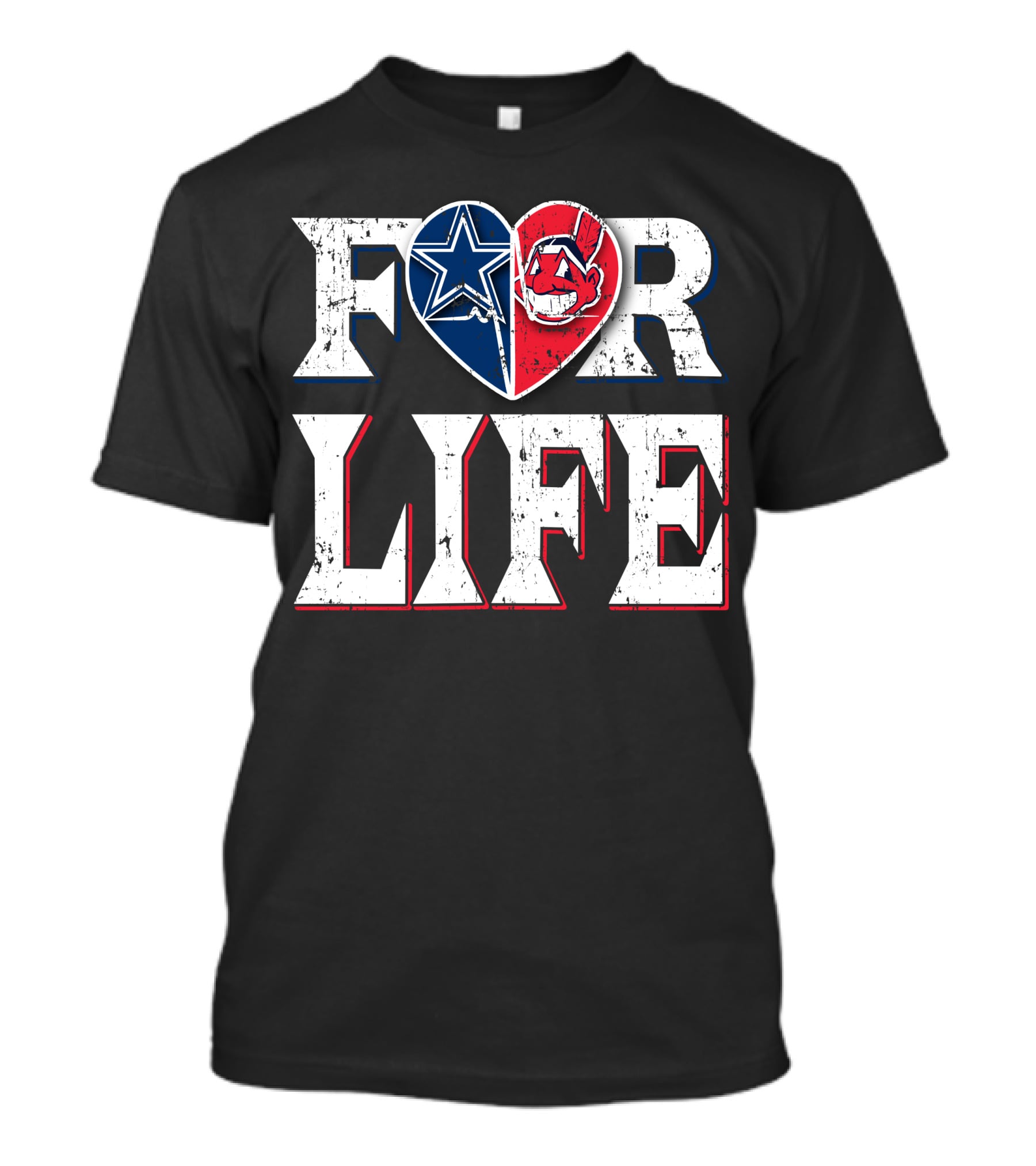 For Life Cowboys Indians Heart T-Shirt
