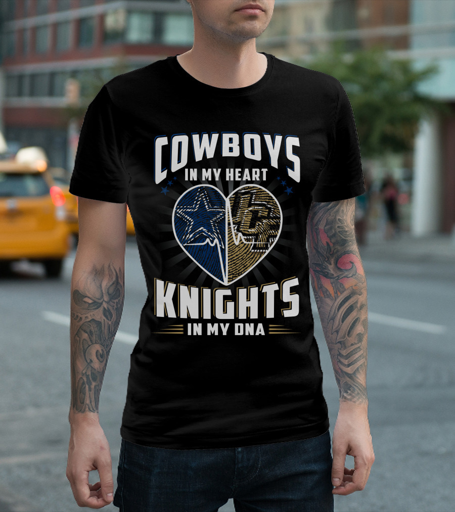 COWBOYS IN MY HEART KNIGHTS IN MY DNA T-Shirt