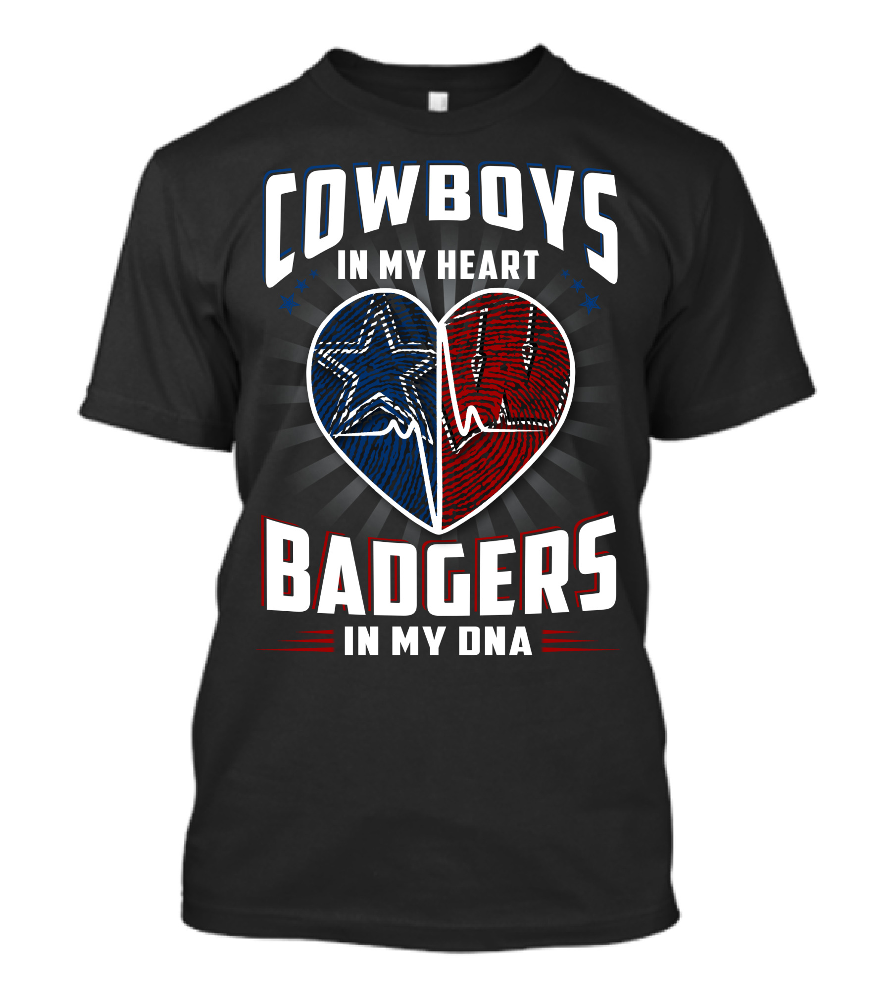 COWBOYS IN MY HEART BADGERS IN MY DNA T-Shirt