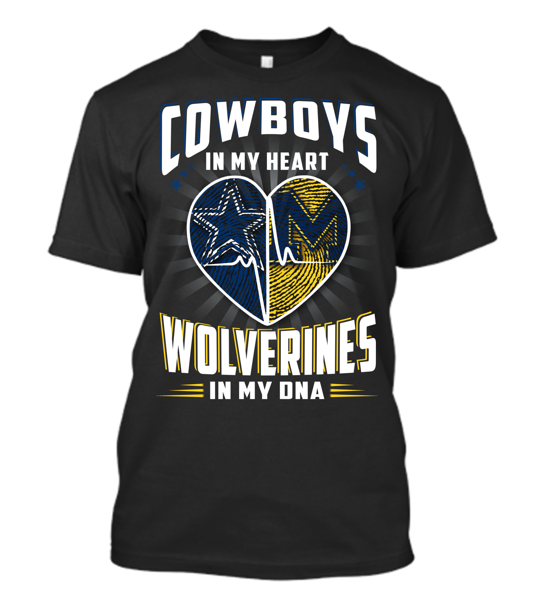 Cowboys In My Heart Wolverines In My Dna T-Shirt