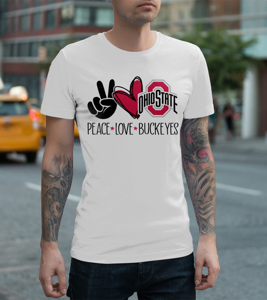 Ohio State Peace Love Buckeyes T-Shirt