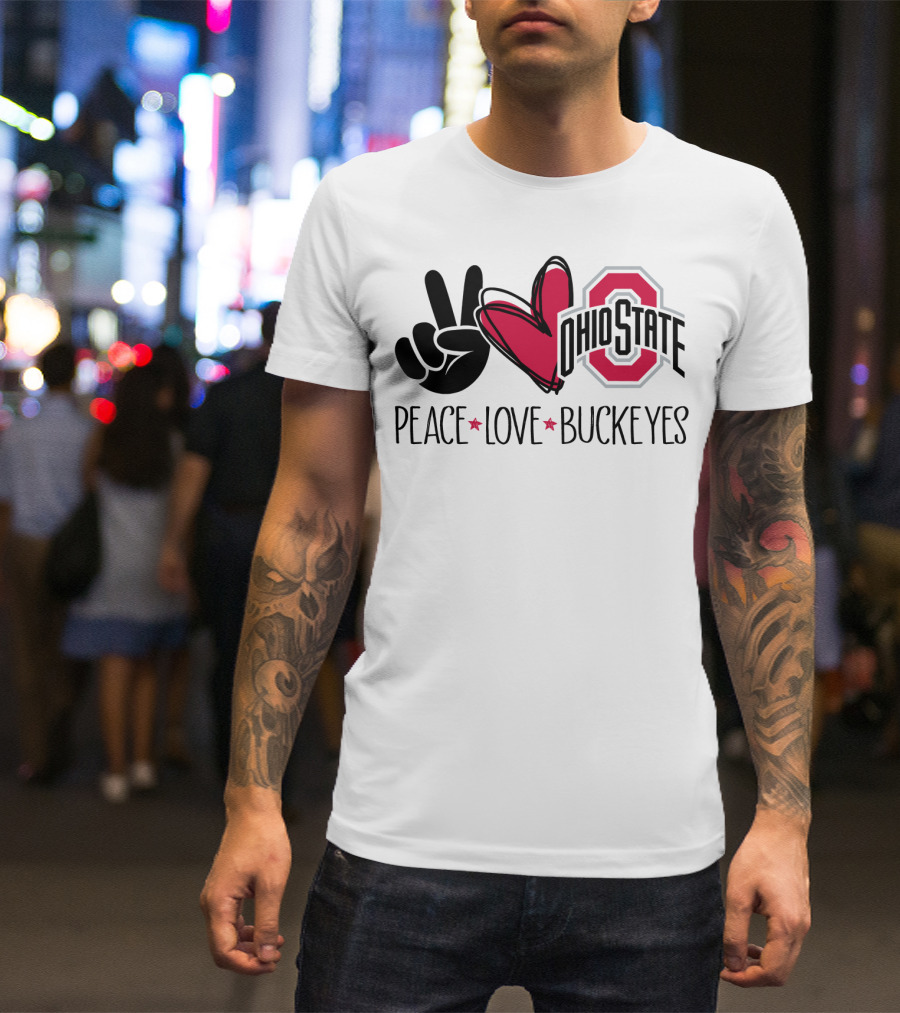 Ohio State Peace Love Buckeyes T-Shirt