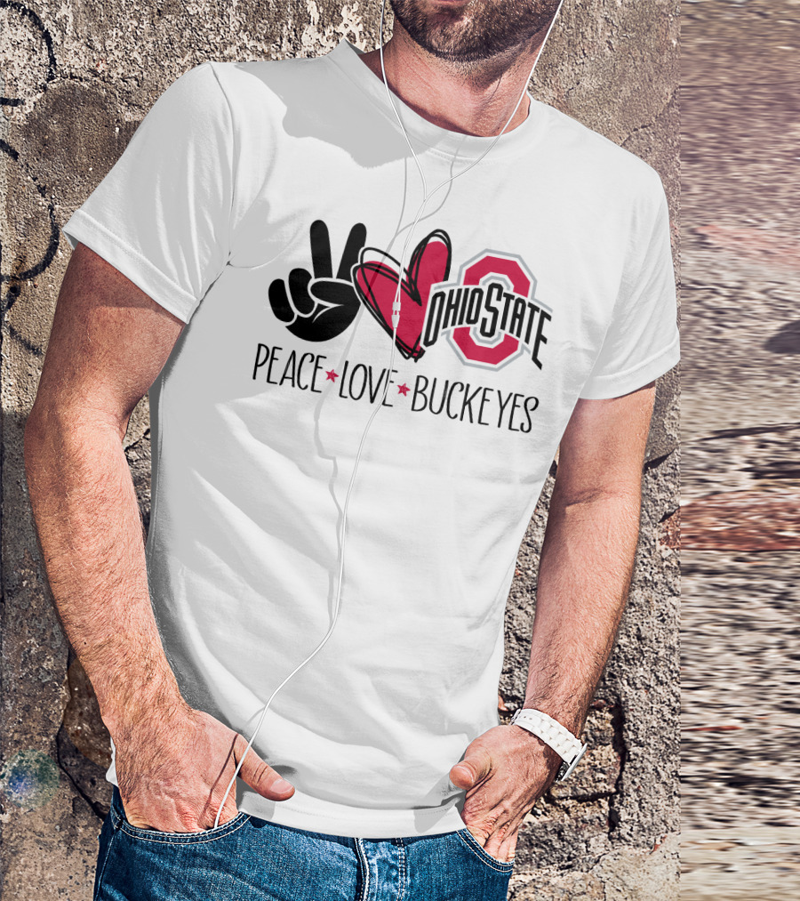 Ohio State Peace Love Buckeyes T-Shirt