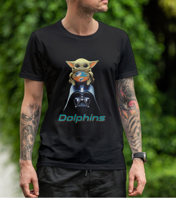 Dolphins Baby Yoda Darth Vader Nfl T-Shirt