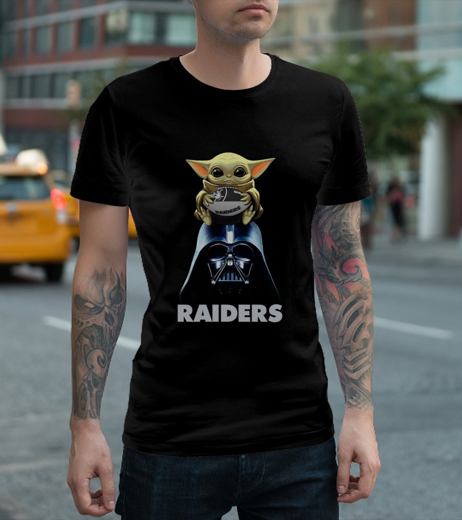 Raiders Baby Yoda Darth Vader Football Nfl T-Shirt