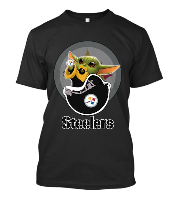 Pittsburgh Steelers Baby Yoda Football T-Shirt