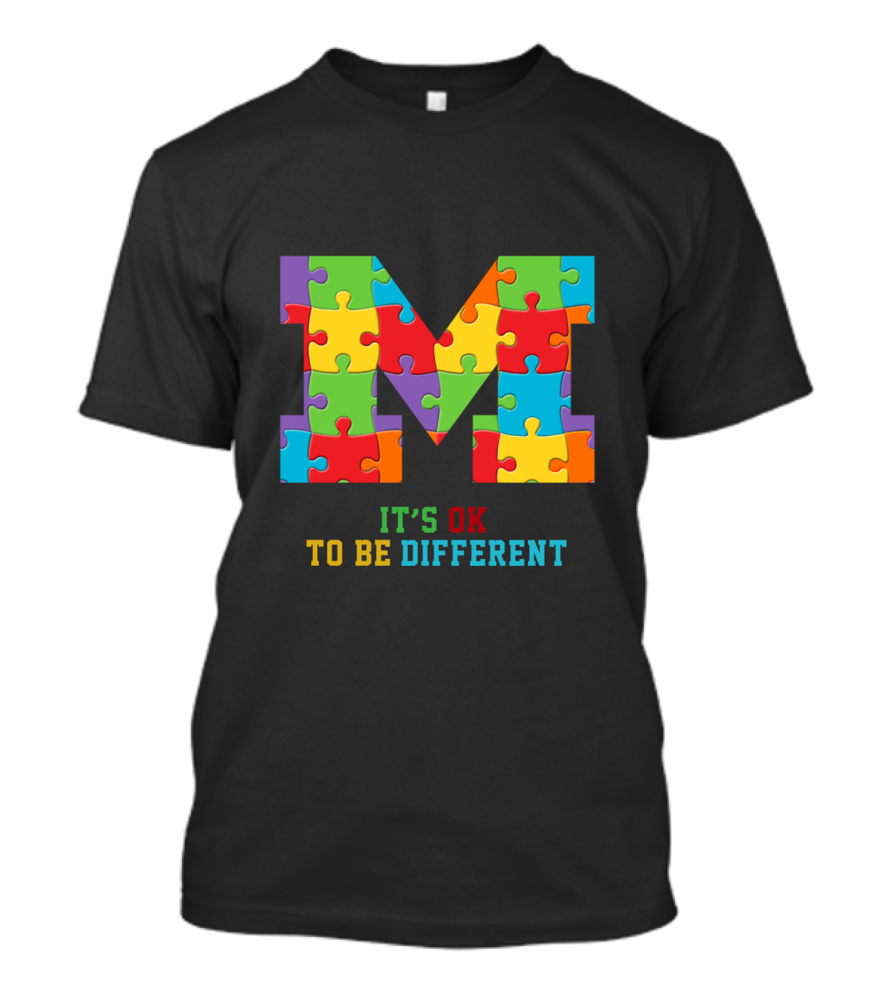 M It's Ok To Be Different Puzzle T-Shirt