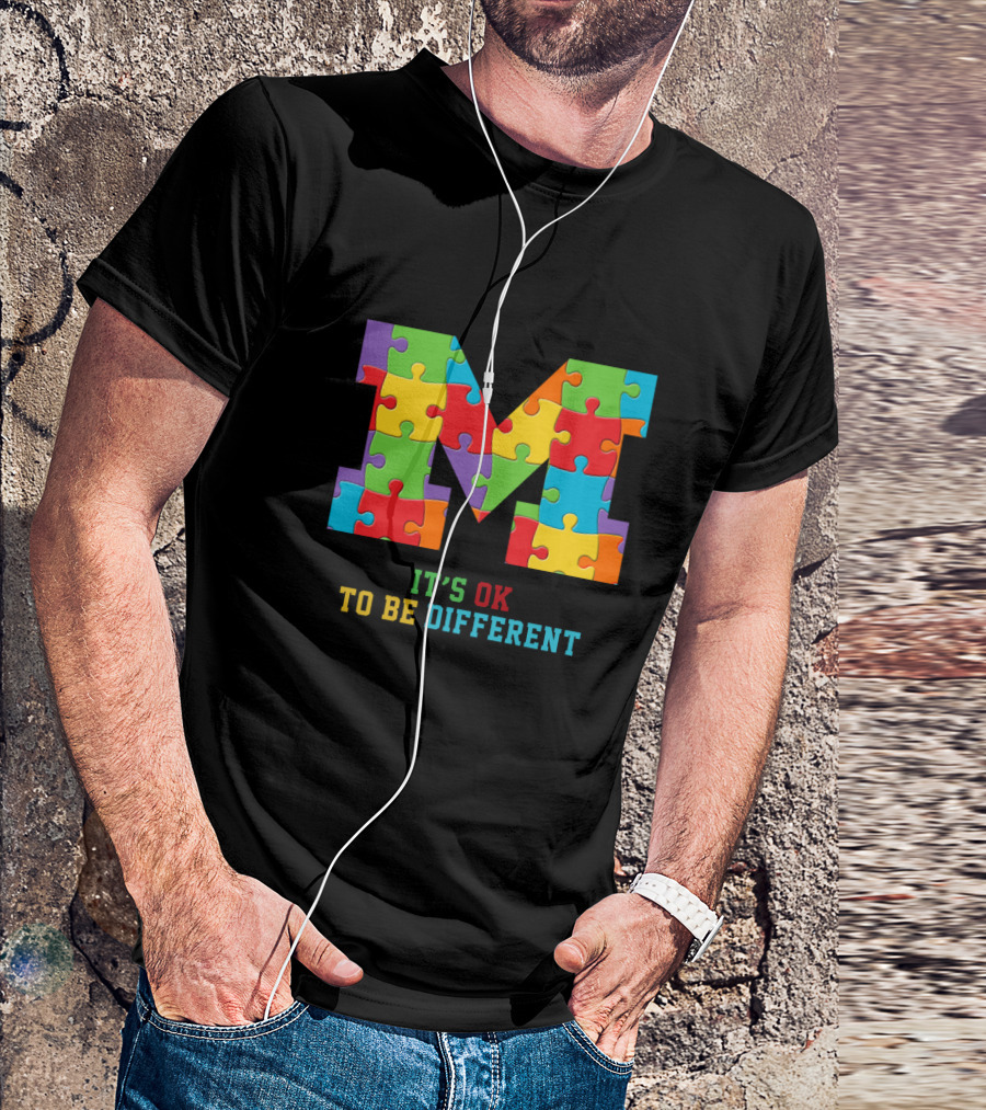 M It's Ok To Be Different Puzzle T-Shirt