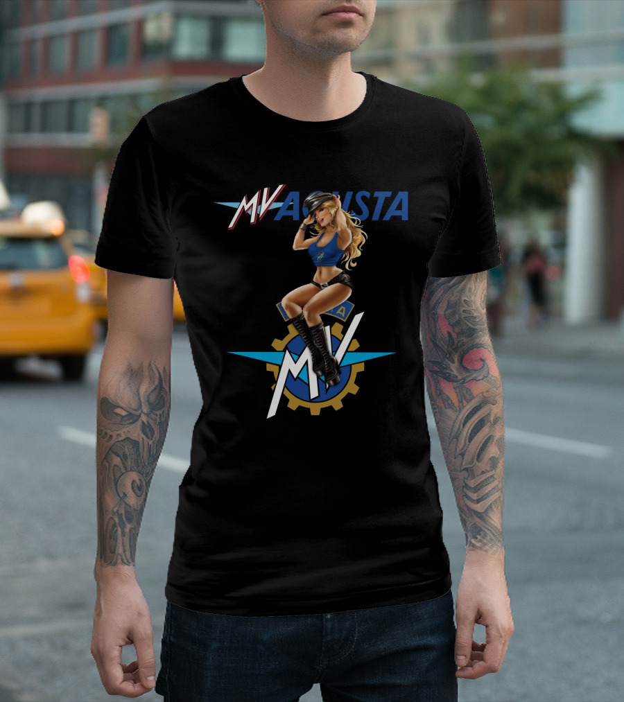 Mv Agusta Motorcycle Pin-Up Girl Graphic Dh T-Shirt