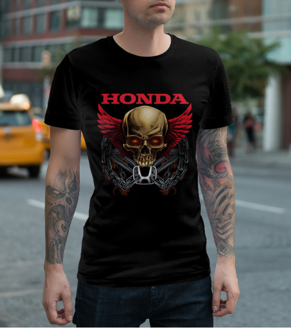 Honda Skull Wings Chain T-Shirt