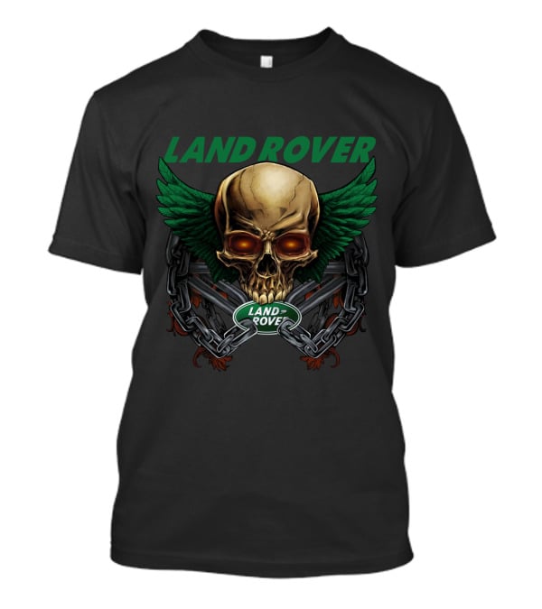 Land Rover Skull With Green Wings And Chains T-Shirt