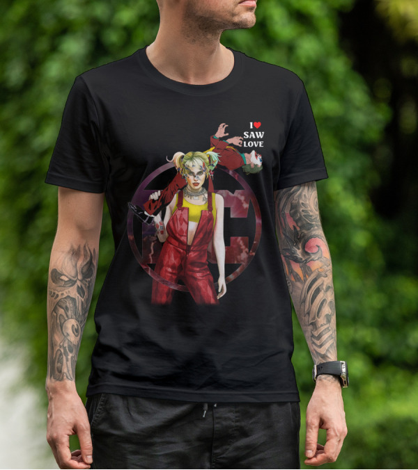 Harley Quinn Joker I Heart Saw Love T-Shirt