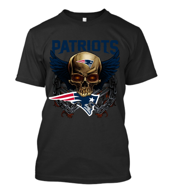 Patriots Skull With Wings And Chains Nfl New England Patriots T-Shirt