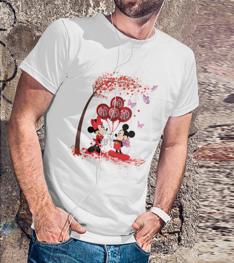 DH 29 Bundesliga 1 FSV Mainz 05 Mickey Minnie Balloons T-Shirt